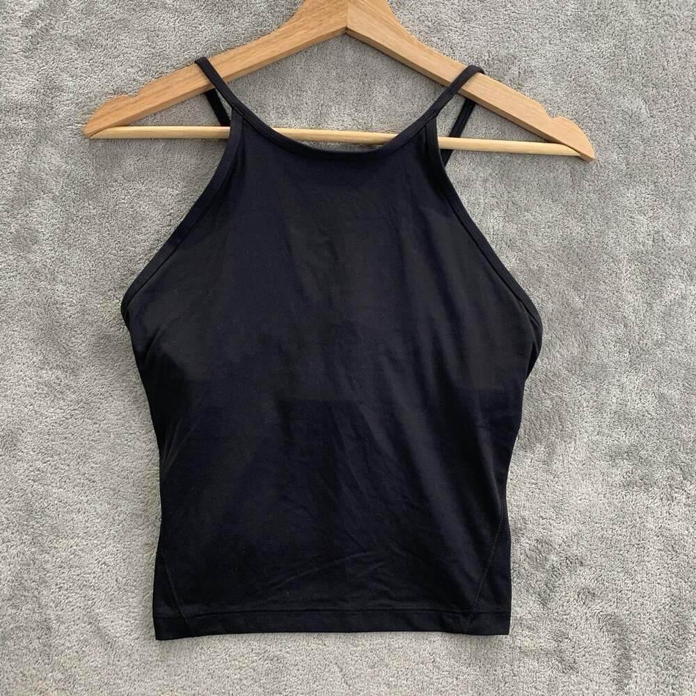 Lululemon Nulu High Neck Tank Top Womens Size 6 Black Athleisure Yoga Workout